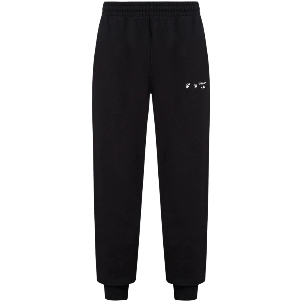 Off White Mens Logo Slim Cuffed Black Sweatpants Cotton - Size Large